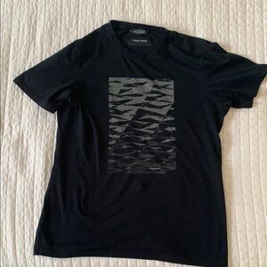 Wings and Horns Black Tee Shirt, Medium